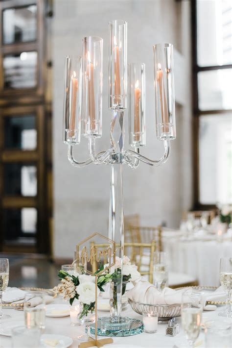 Glass Candelabra Centerpiece - Etsy - balustradellc