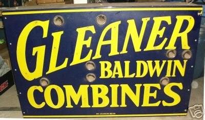 GLEANER BALDWIN COMBINES PORCELAIN SIGN #2014328347