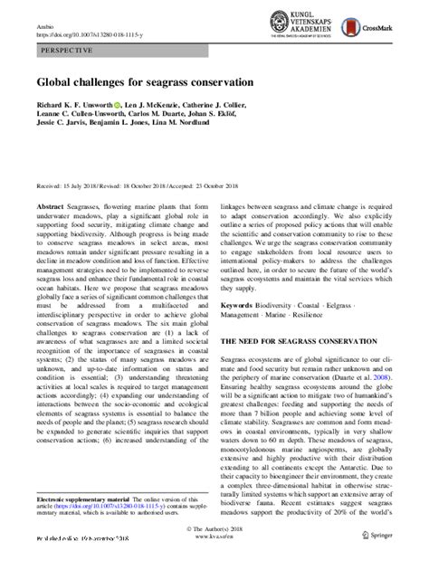 Global challenges for seagrass conservation - Ambio - muktibox.com