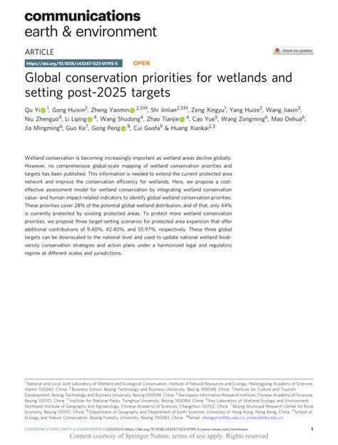 Global conservation priorities for wetlands and setting post-2025 ... - wintechmobiles.com