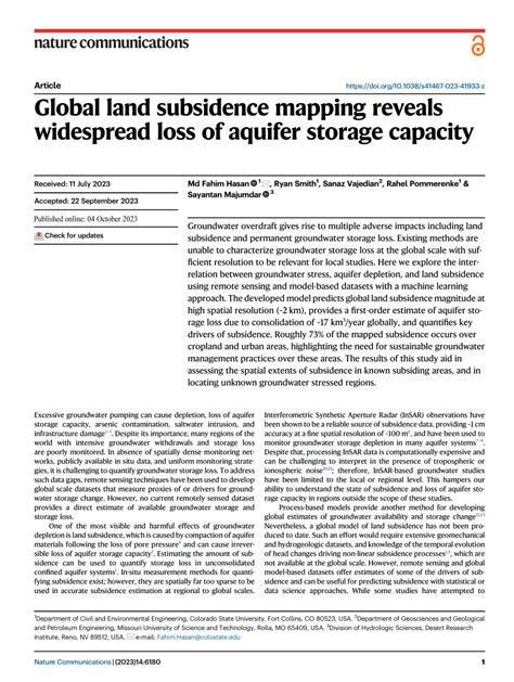 Global land subsidence mapping reveals widespread loss of aquifer ... - wintechmobiles.com