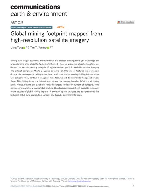 Global mining footprint mapped from high-resolution satellite imagery - wintechmobiles.com