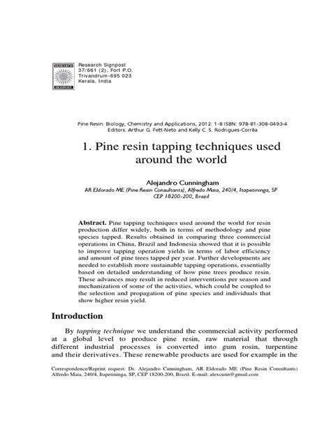 Global Pine Resin Tapping Techniques | PDF - Scribd - raincitystudios.com