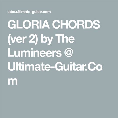 GLORIA CHORDS (ver 2) by Them @ Ultimate-Guitar.Com