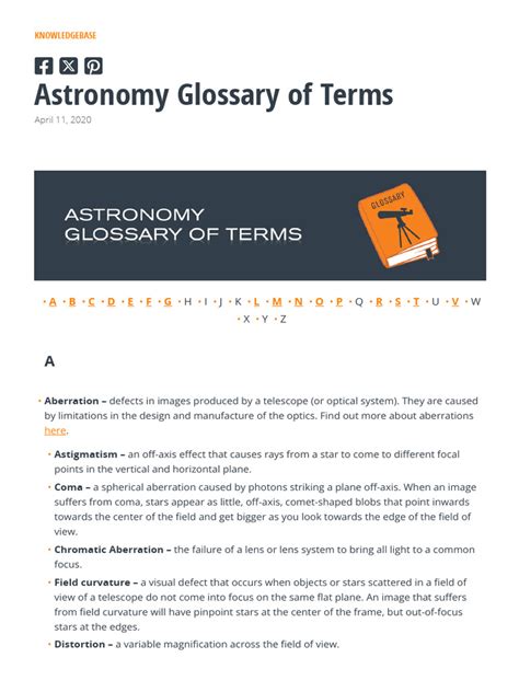 Glossary of Astronomy Terms - Astronomy Reference Guide on Sea … - muktibox.com