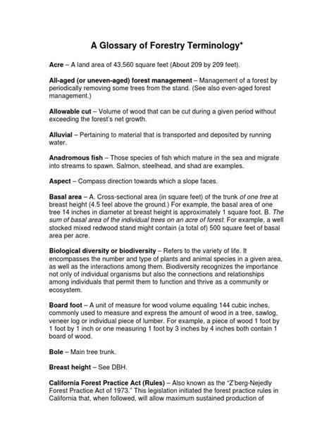 Glossary of Forestry Terms - Word Forest - raincitystudios.com