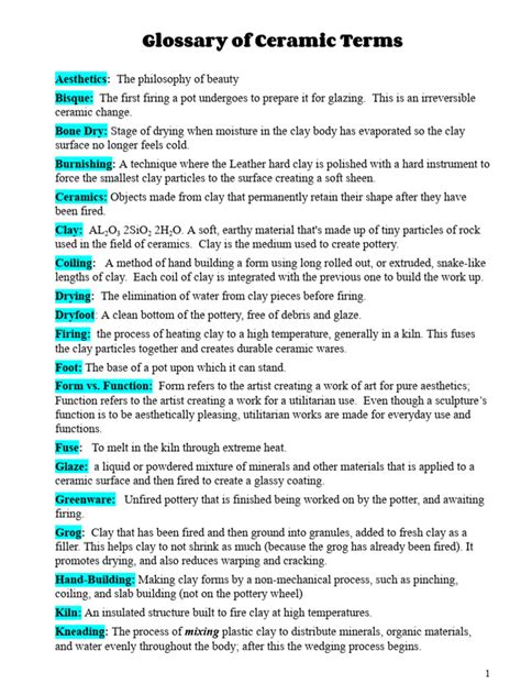 Glossary of Pottery Terms - muktibox.com