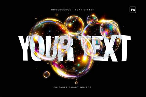 Glossy text effect in photoshop vibrant iridescent and bubblelike - muktibox.com