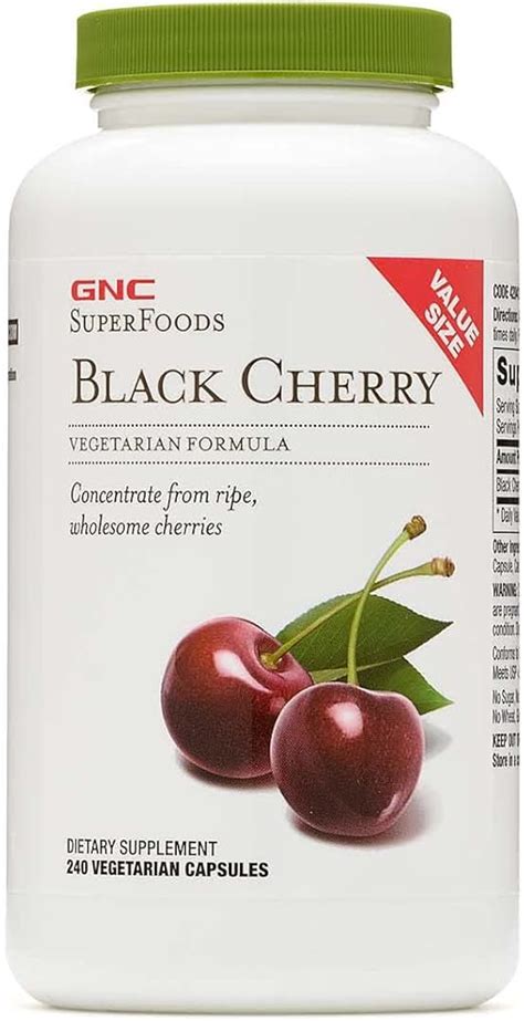 GNC SuperFoods Black Cherry, 240 Capsules, Natural Source of …