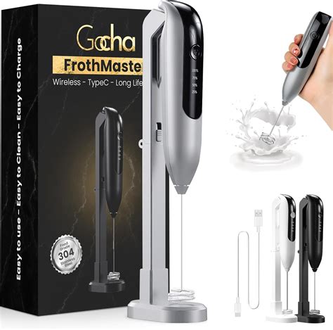 GOCHA | FrothMaster X2 Rechargeable Milk Frother - 2-Speed Handheld ... - balustradellc