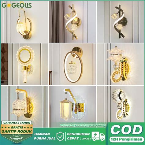 GOGEOUS Lampu Dinding Outdoor Kristal Modern Hias minimalis … - balustradellc