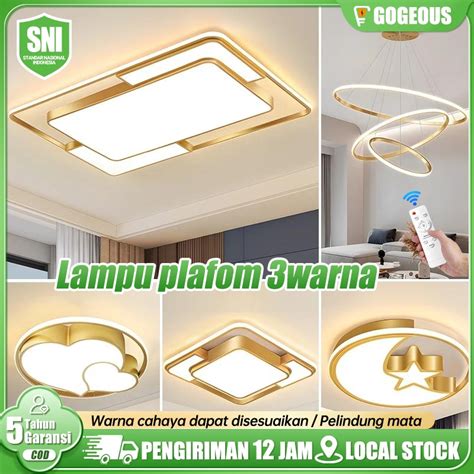 GOGEOUS Lampu Plafon Remote LED 3 Warna Modern Dekorasi … - balustradellc