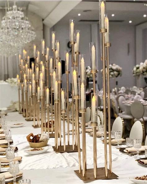 Gold Candelabra Wedding Centerpiece - Etsy - balustradellc
