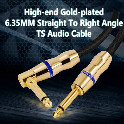 Gold Plated 6.35MM TS Right Angle Guitar Cable … - balustradellc