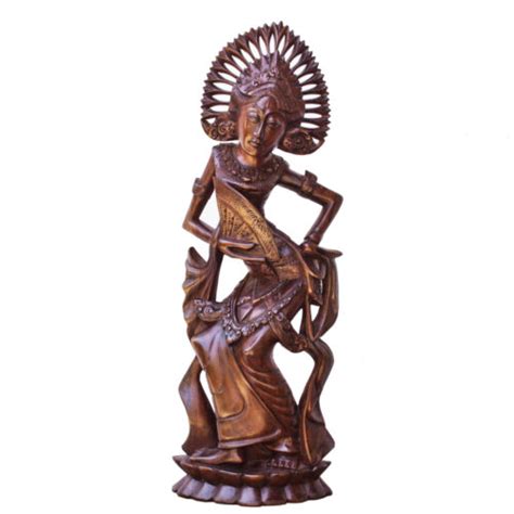 Golden Balinese Temple Dancer Sculpture – Hand Carved Wooden Wall Art ... - balustradellc