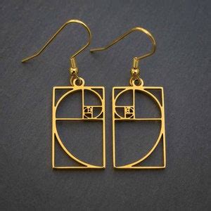 Golden Ratio Earrings For Math Lover Fibonacci Spiral Dangle Drop ... - wintechmobiles.com