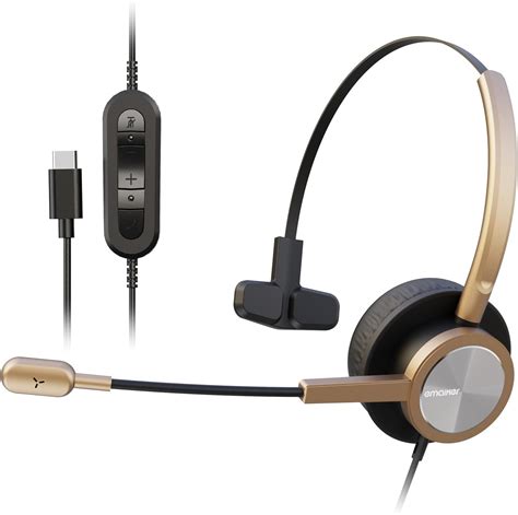 Golden USB Type C Headset with Noise-Canceling … - balustradellc