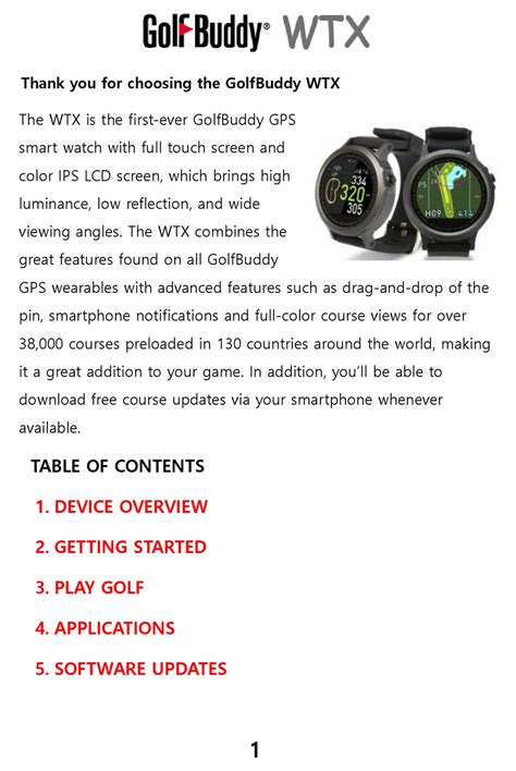 GOLF BUDDY WTX USER MANUAL Pdf Download ManualsLib