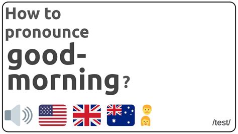 GOOD MORNING Pronunciation in English - Cambridge Dictionary