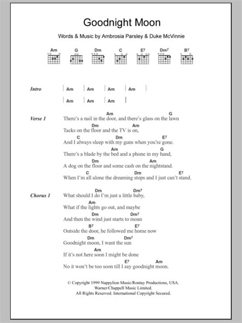 GOODNIGHT MOON Chords - Shivaree E-Chords