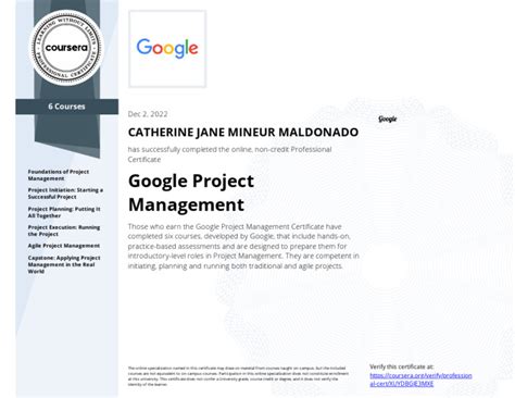 Google Project Management Professional Certificate - balustradellc