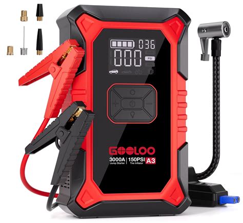 GOOLOO A3 Jump Starter With Air Compressor 3000A Portable Car Battery ... - balustradellc