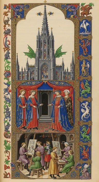 Gothic Cathedral Construction Medieval Manuscript - wintechmobiles.com