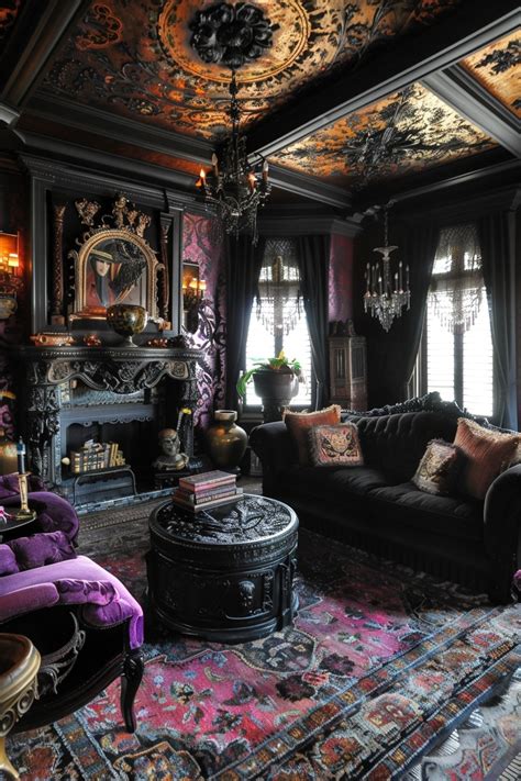 Gothic Revival Living Room with Pink Accents | Gambar AI ... - balustradellc