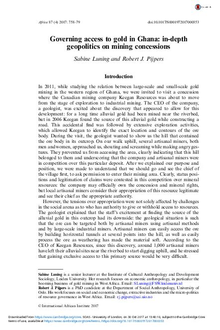 Governing access to gold in Ghana: in-depthgeopolitics on mining ... - wintechmobiles.com