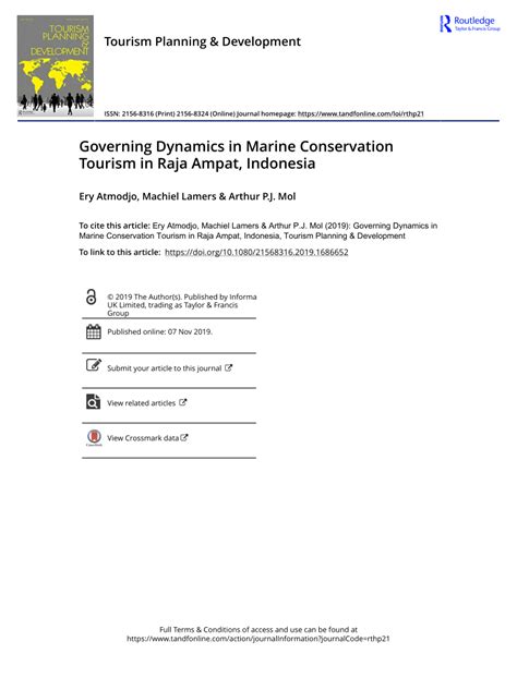 Governing Dynamics in Marine Conservation Tourism … - raincitystudios.com