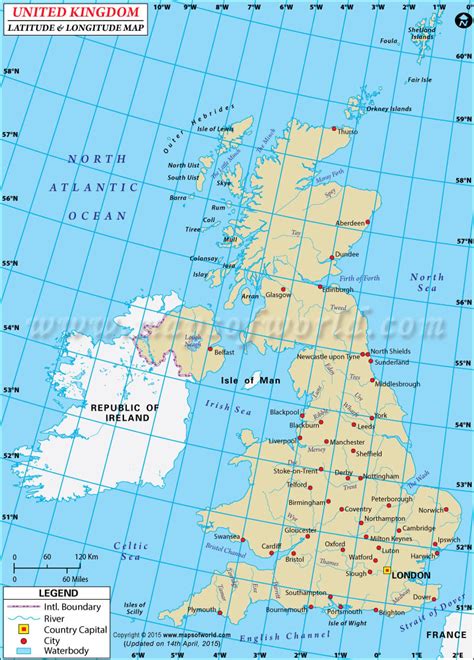 GPS coordinates of 54th parallel north, United Kingdom - latitude