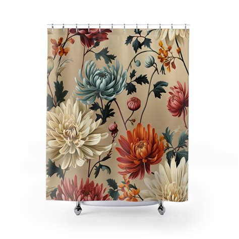 GRACEZ Extra Long Hand Painted Illustration Shower Curtain Trendy …