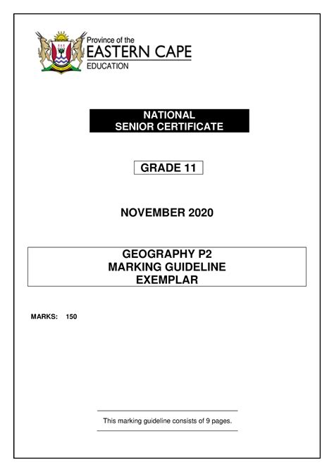 GRADE 11 NOVEMBER 2012 GEOGRAPHY P2 MEMORANDUM