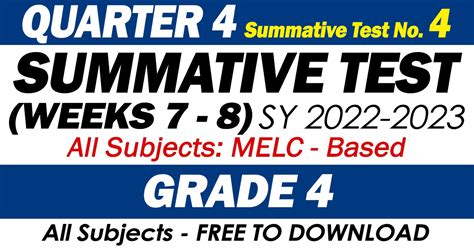 GRADE 4 SUMMATIVE TEST NO. 4 (Q2: WEEKS 7-8) SY 2024-2024