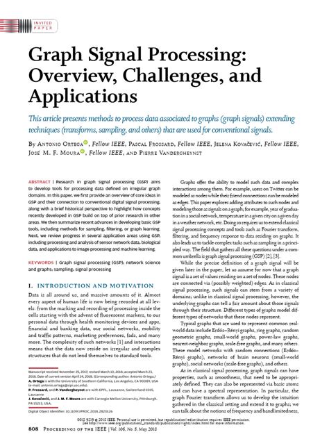 Graph Signal Processing: Overview, Challenges, and Applications - wintechmobiles.com
