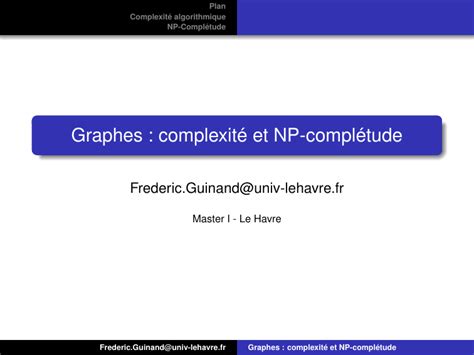 GRAPHES ET COMPLEXITE