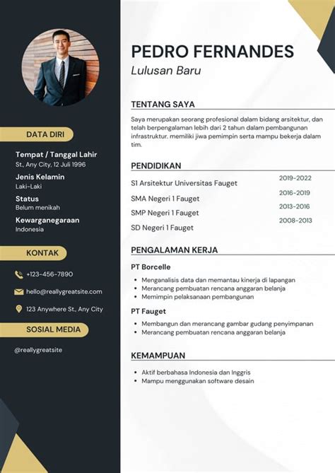 Gratis Contoh Resume CV Fresh Graduate Keren - balustradellc