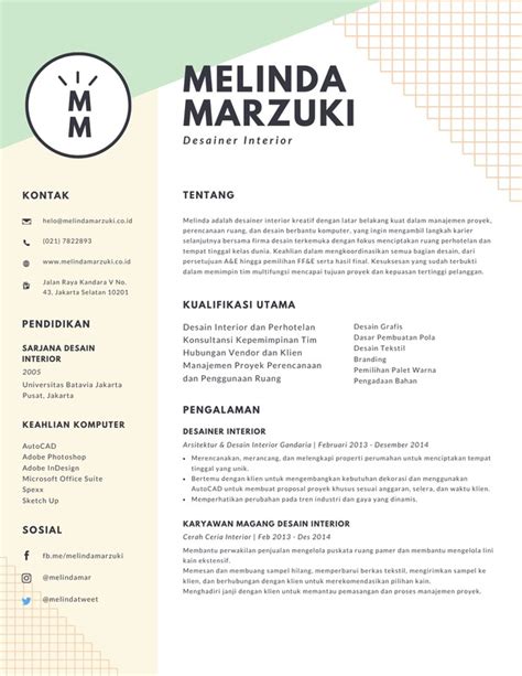 Gratis Contoh Resume CV Kreatif - balustradellc