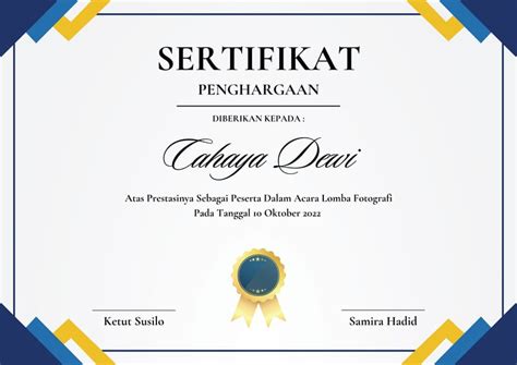 Gratis Contoh Sertifikat Simpel Keren - balustradellc