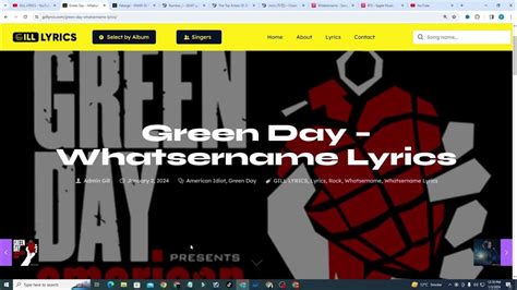 GREEN DAY - WHATSERNAME LYRICS - SongLyrics.com