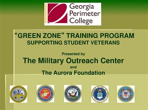 GREEN ZONE TRAINING TO SUPPORT STUDENT VETERAN …