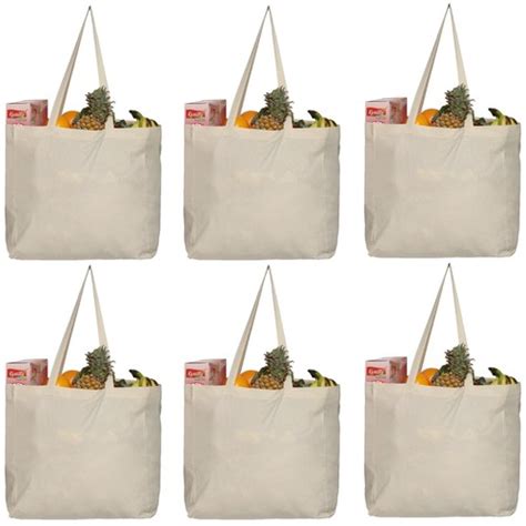 Greenmile 6 Pack Canvas Reusable Grocery Bags - raincitystudios.com