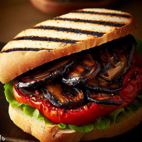 Grilled Portobello And Roasted Red Pepper Sandwich - balustradellc