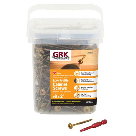 GRK Fasteners 96077 Low Profile Cabinet Screws Yellow Zinc #8x2" - eBay