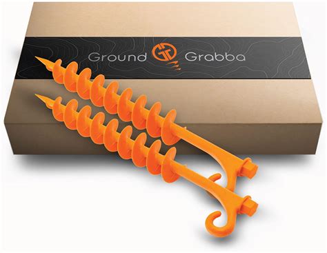 Ground Screw Anchor GROUNDGRABBA Lite Orange Tent Stakes, Tent Stakes ... - balustradellc