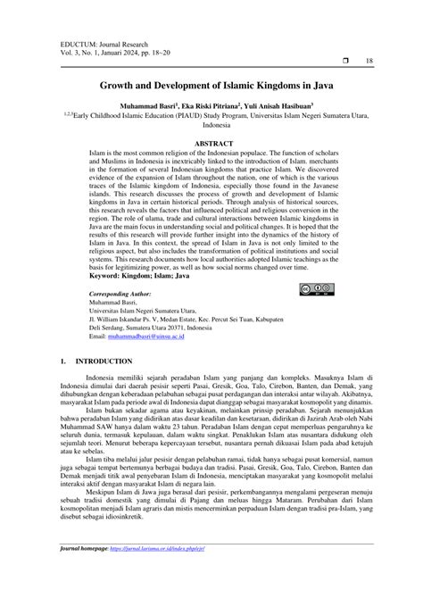 Growth and Development of Islamic Kingdoms in Java - wintechmobiles.com