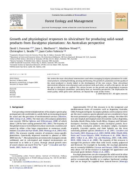 Growth and physiological responses to silviculture for producing solid ... - raincitystudios.com
