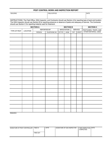 GSA Form 3638 Download Fillable PDF or Fill Online Pest Control Work