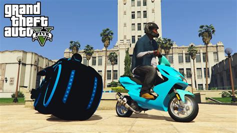 GTA 5 - Tron Bike + Scooter Yamaha Aerox ! Epic mods - YouTube