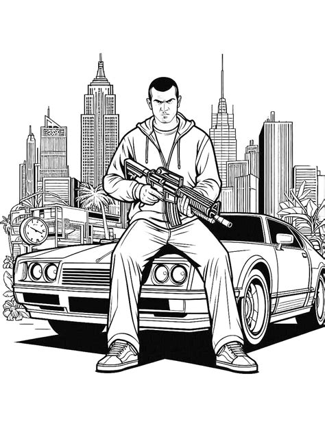 GTA Coloring Pages. 100 Printable Colorings Pages